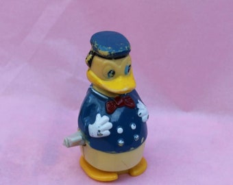 Rare Vintage Marx Toys Disney Donald Duck Wind Up Celluloid Toy Collectors Retro Cute // Secret Santa Gift Collector Present
