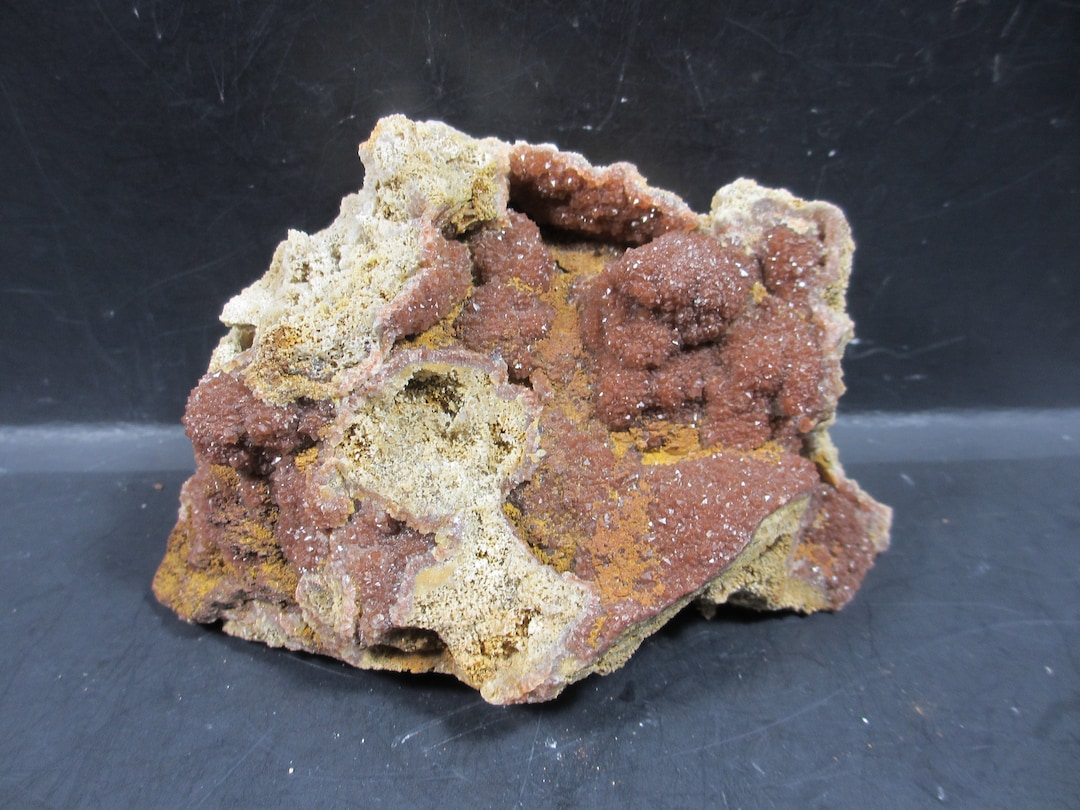 Sparkling Strawberry Druse Crystals Replacing Stromatolite, 495 Mil ...