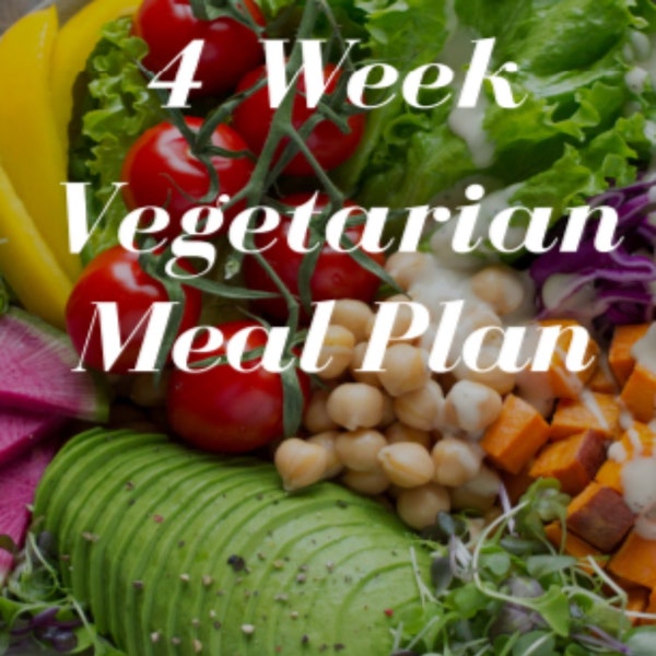 Plan de repas végétarien de 4 semaines avec liste d'épicerie