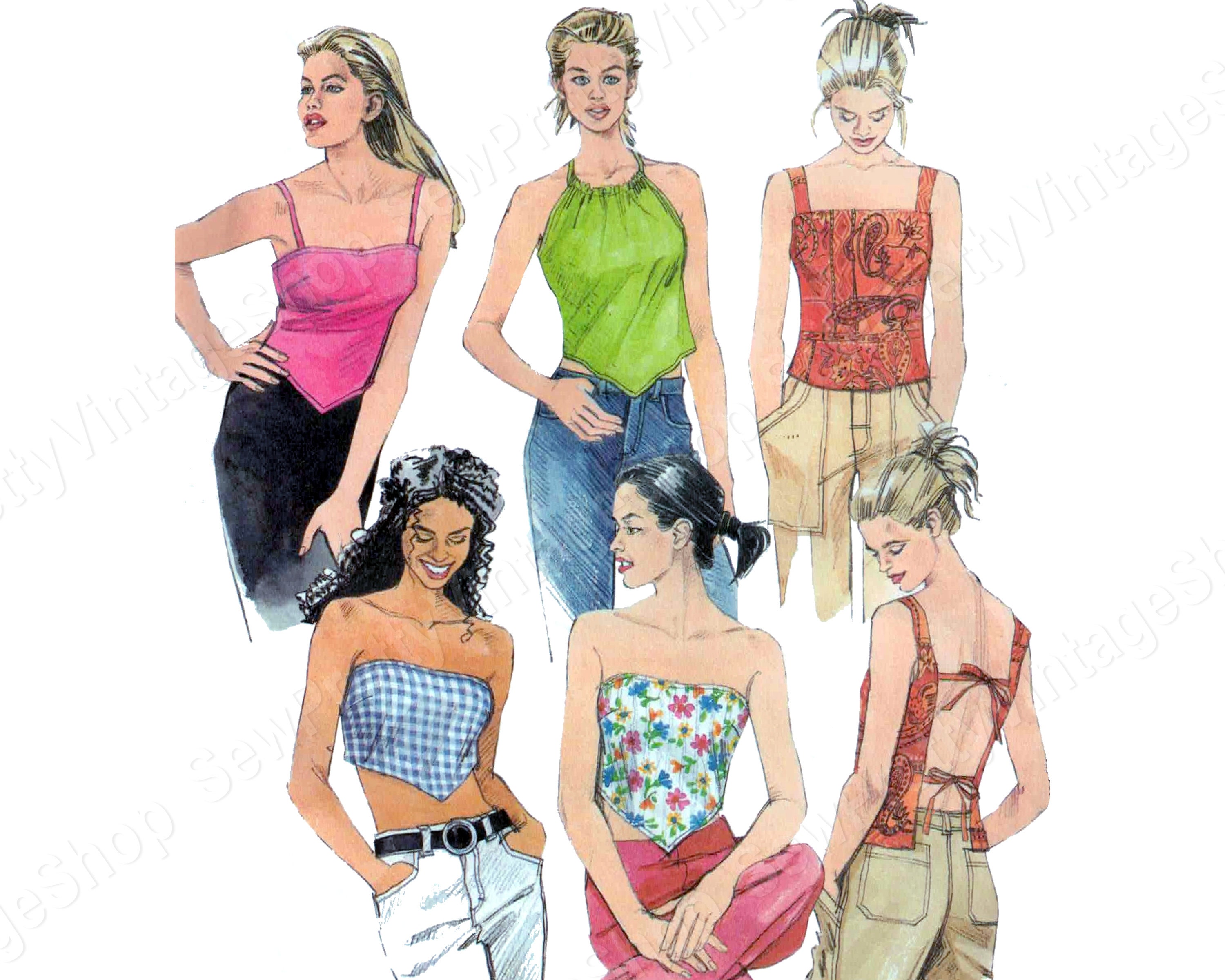 High Neck Crop Top Sewing Pattern NH Patterns Lucy Top UK 