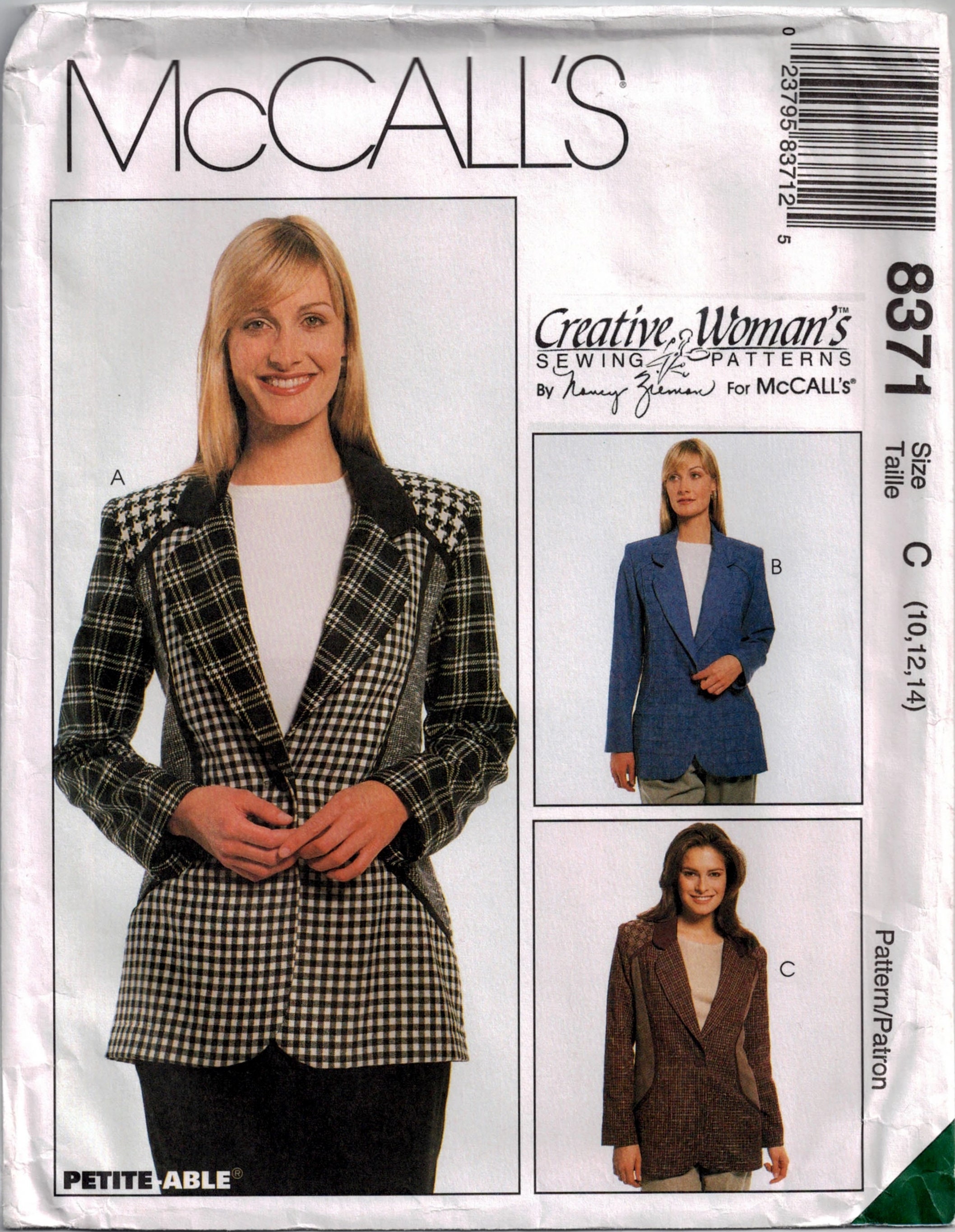 McCall's 8371 90s Jackets: trendy tailored colorblock | Etsy