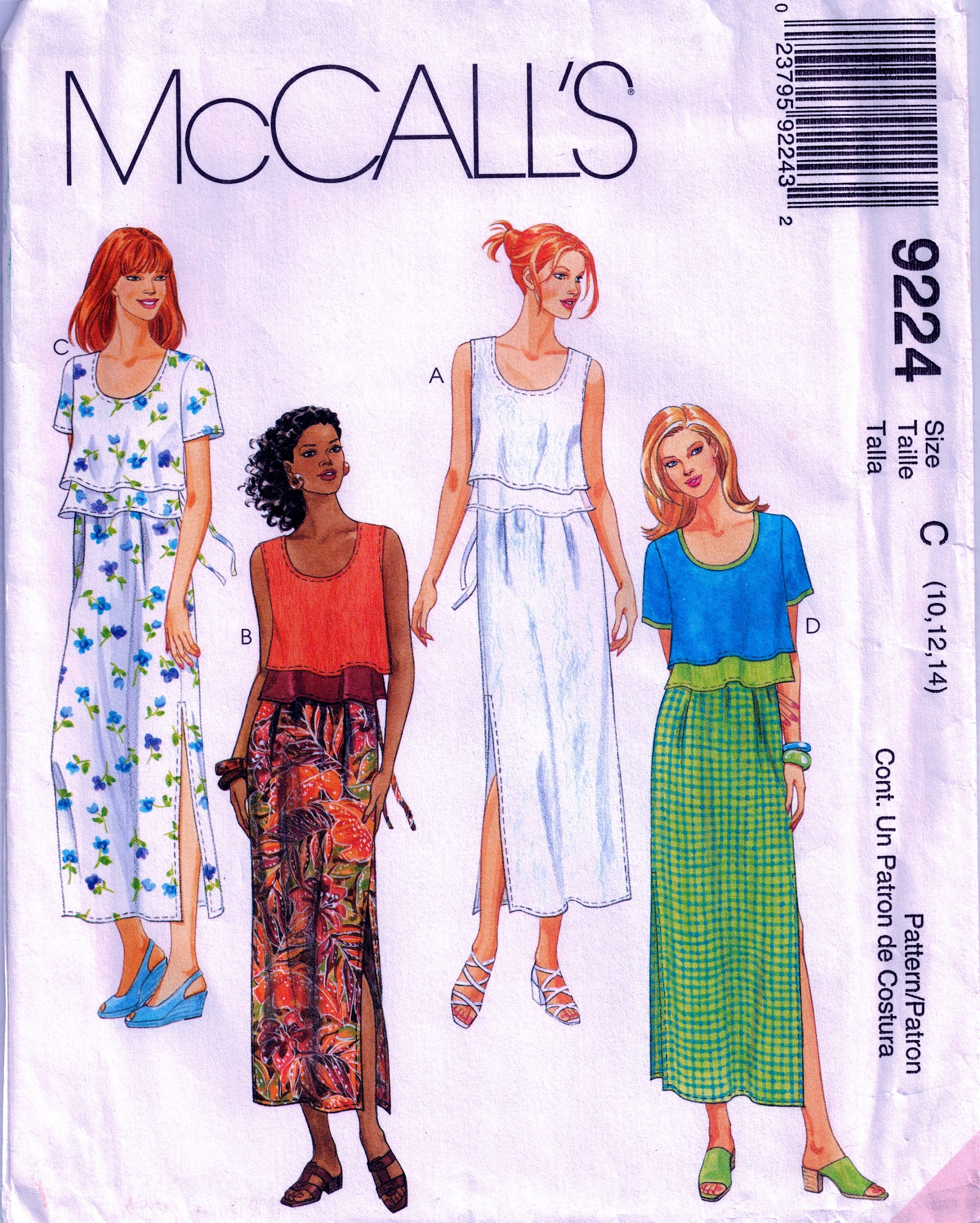 Mccall's 9224 90s Summer Dresses: Loose Fitting Maxi - Etsy