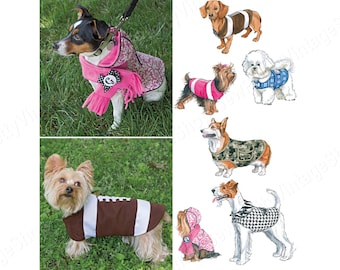 Simplicity 1239 Dog Coats Sewing Pattern: coat with optional hood size S M L