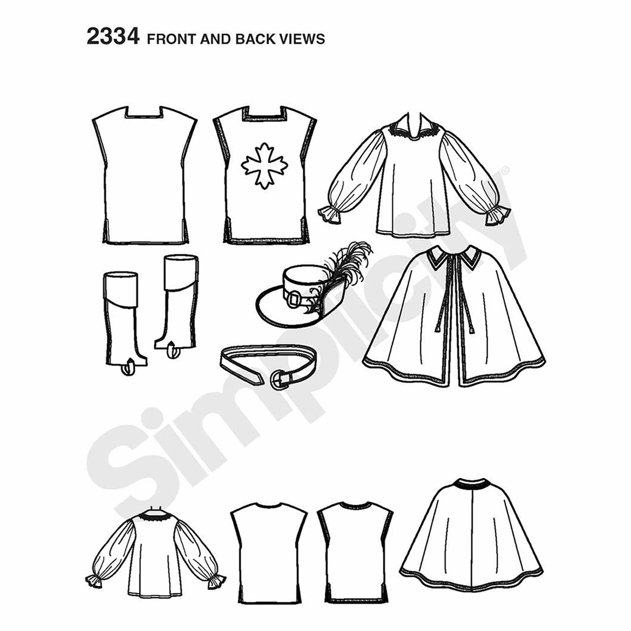 Simplicity 2334 SEWING PATTERN Mens Musketeer Costume Scarlet Etsy