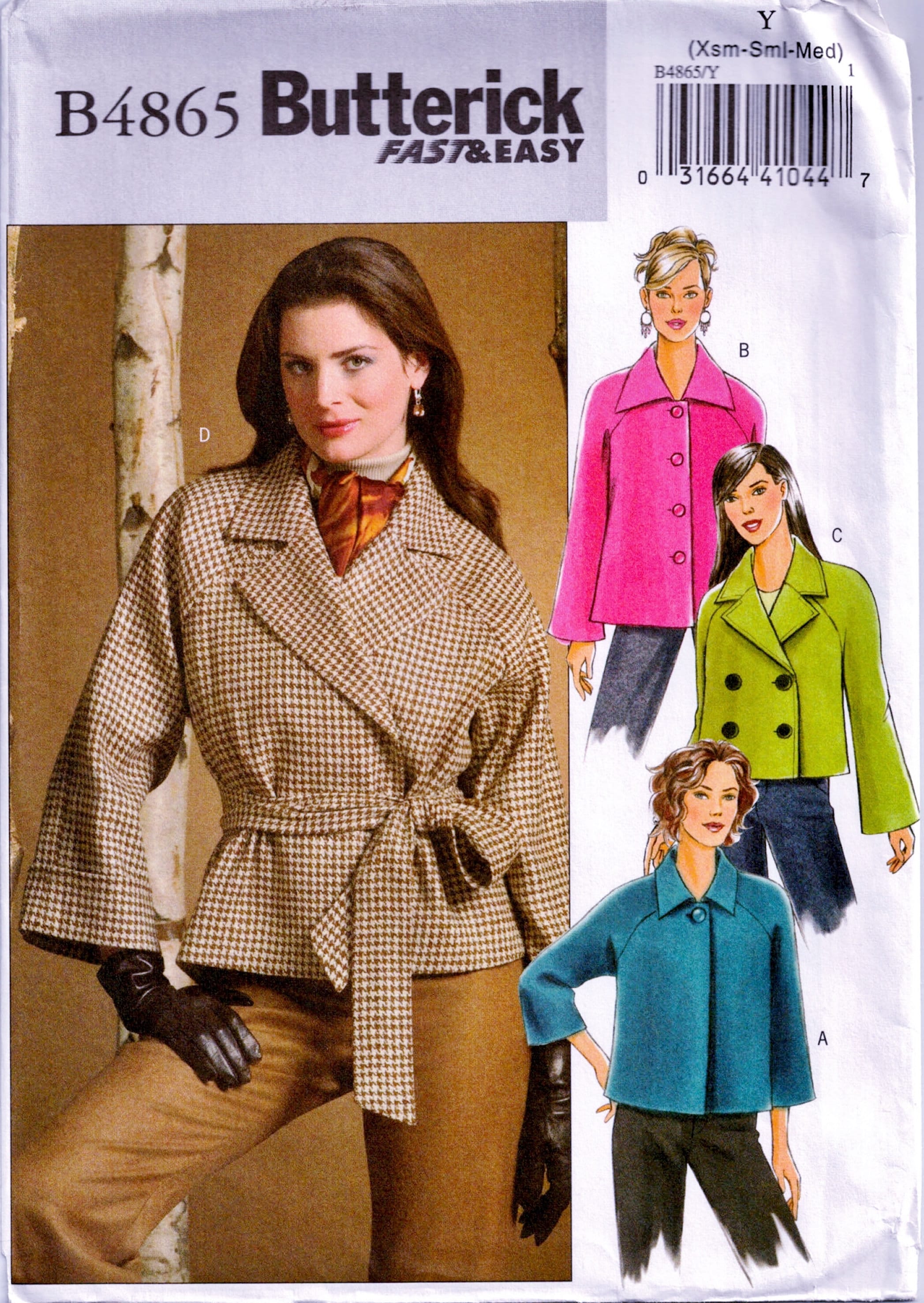 Butterick 4865 Raglan Jackets: Cropped or Hip Length Wrap - Etsy