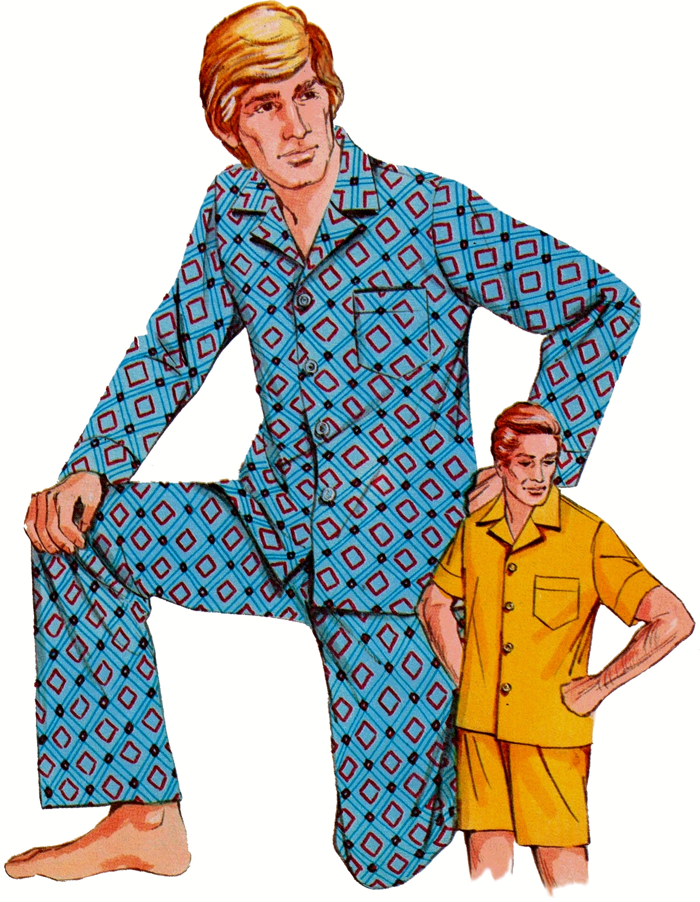 Kwik Sew 521 70s Mens Pajamas Vintage Collared Button up Top Etsy