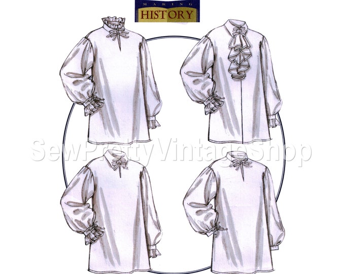 Butterick 5008 Poet Shirt SEWING PATTERN Full Gathered Etsy