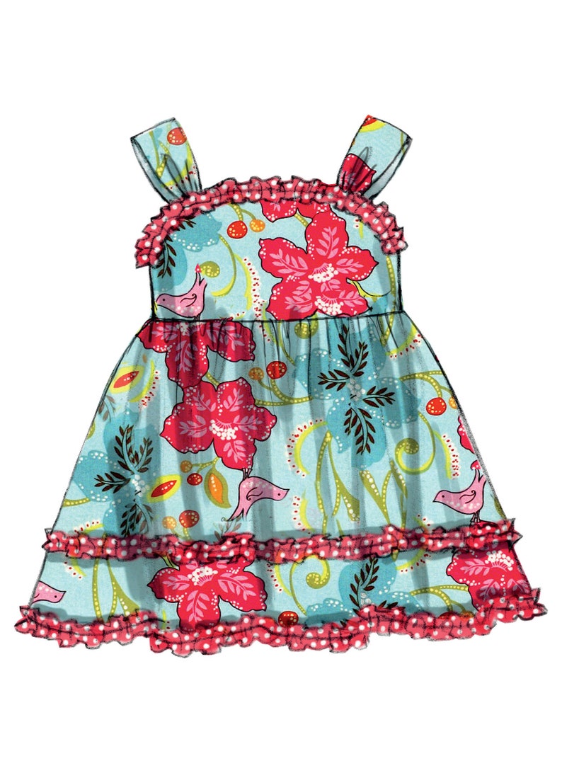 Butterick 5914 Girls Ruffle Dresses Empire Waist Full Skirt Etsy