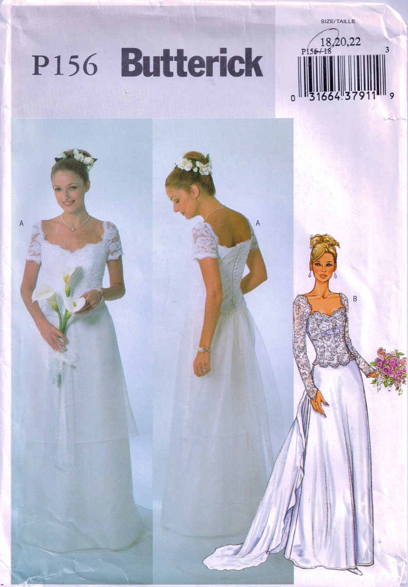 Butterick P156 4070 Lace Bodice Wedding Dress: Fit and Flare | Etsy