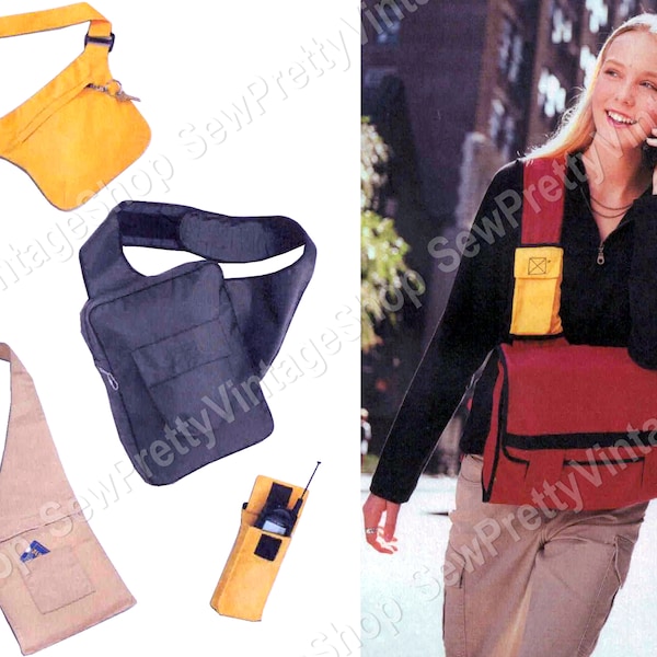 Simplicity 9000 90s Sporty Casual Bags: belt bag, cross body sling bag, man bag sewing pattern