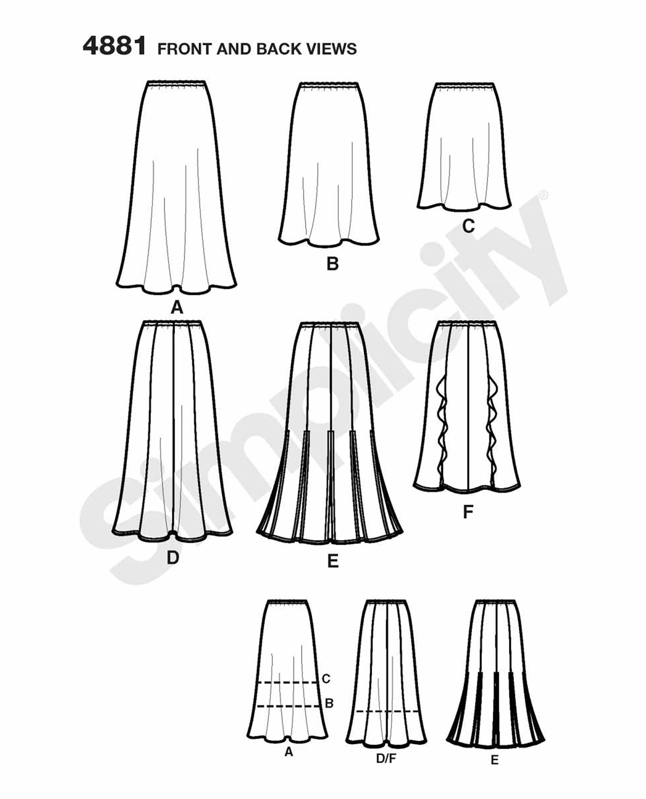 Simplicity 4881 Summer Skirts maxi or knee length pull on Etsy