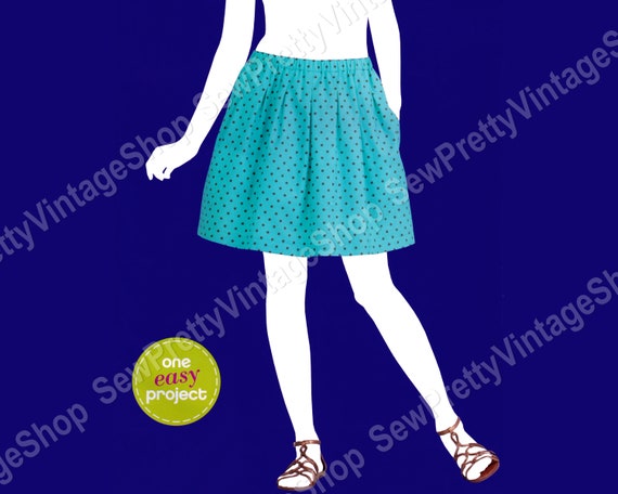 Simplicity 1970 Pull on Skirts Elastic Waist Pleated Above Knee