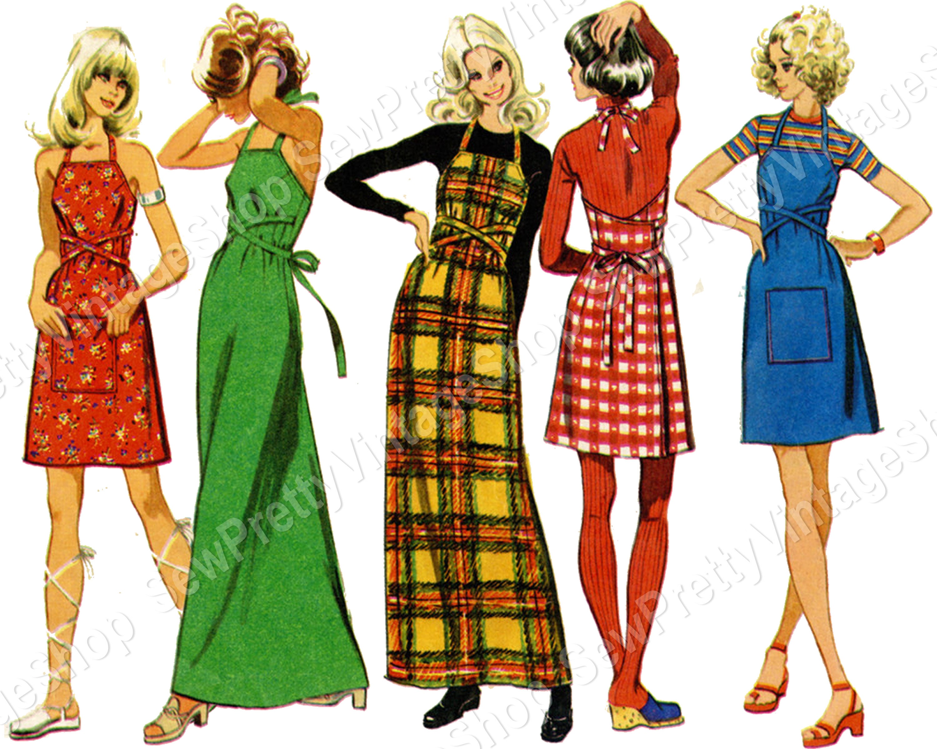 Simplicity 11755 70s Apron Wrap Dress: Easy to Sew Sundress - Etsy