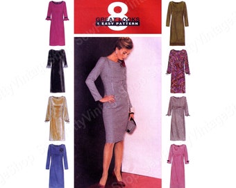 McCall's 3386 Easy-to-Sew Minimalist Dresses: boat neck knee length dress sewing pattern size 12-18