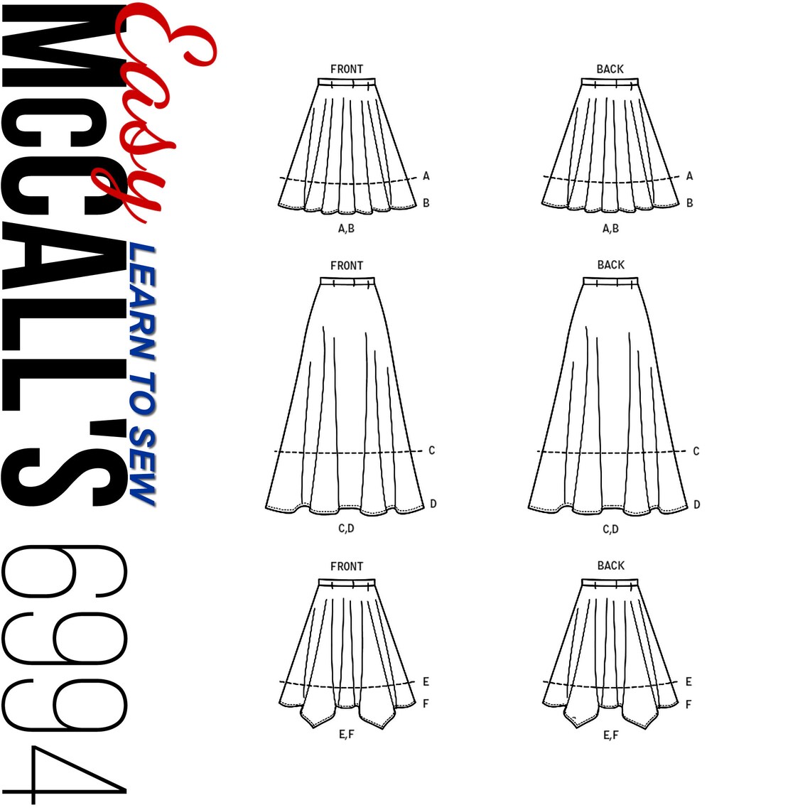 McCall's 6994 Learn to Sew Skirts: flared mini midi maxi | Etsy