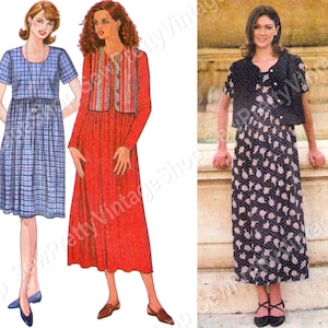 Simplicity 7199 90s Summer Dresses: Empire Waist Full Skirt Maxi or ...