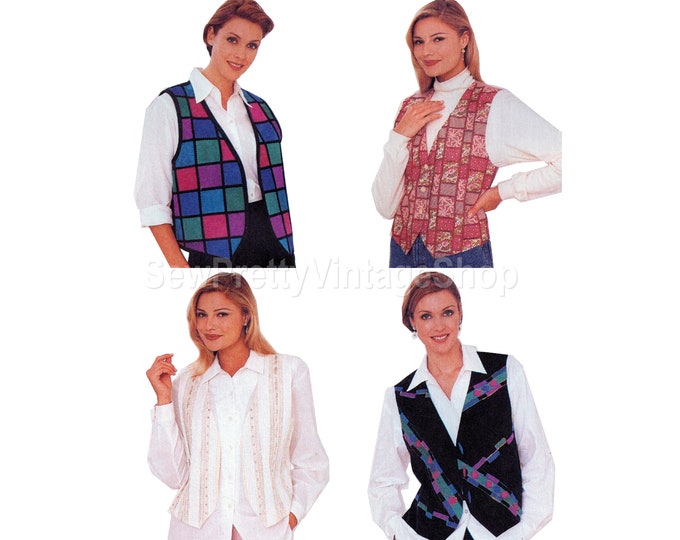 Simplicity 9285 90s Mens & Womens Vests Button up Weskit Vest With