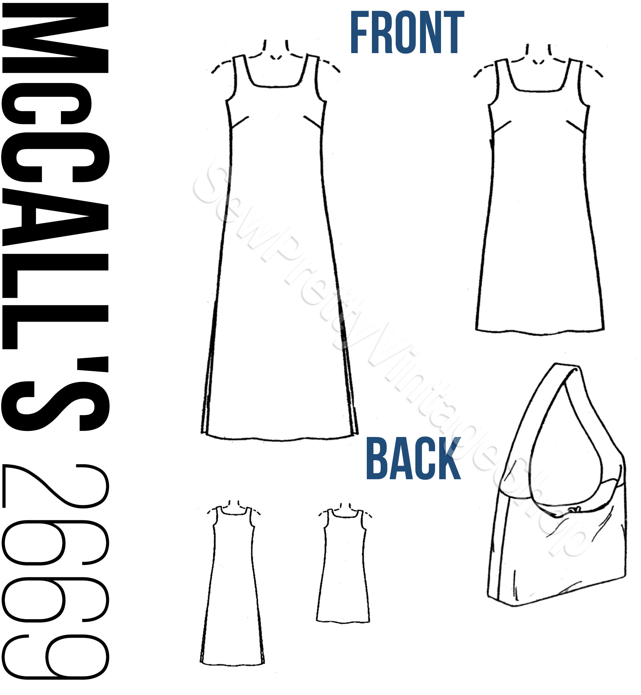 Mccall's 2669 Minimalist Dress Jumper Square Neck Maxi Etsy