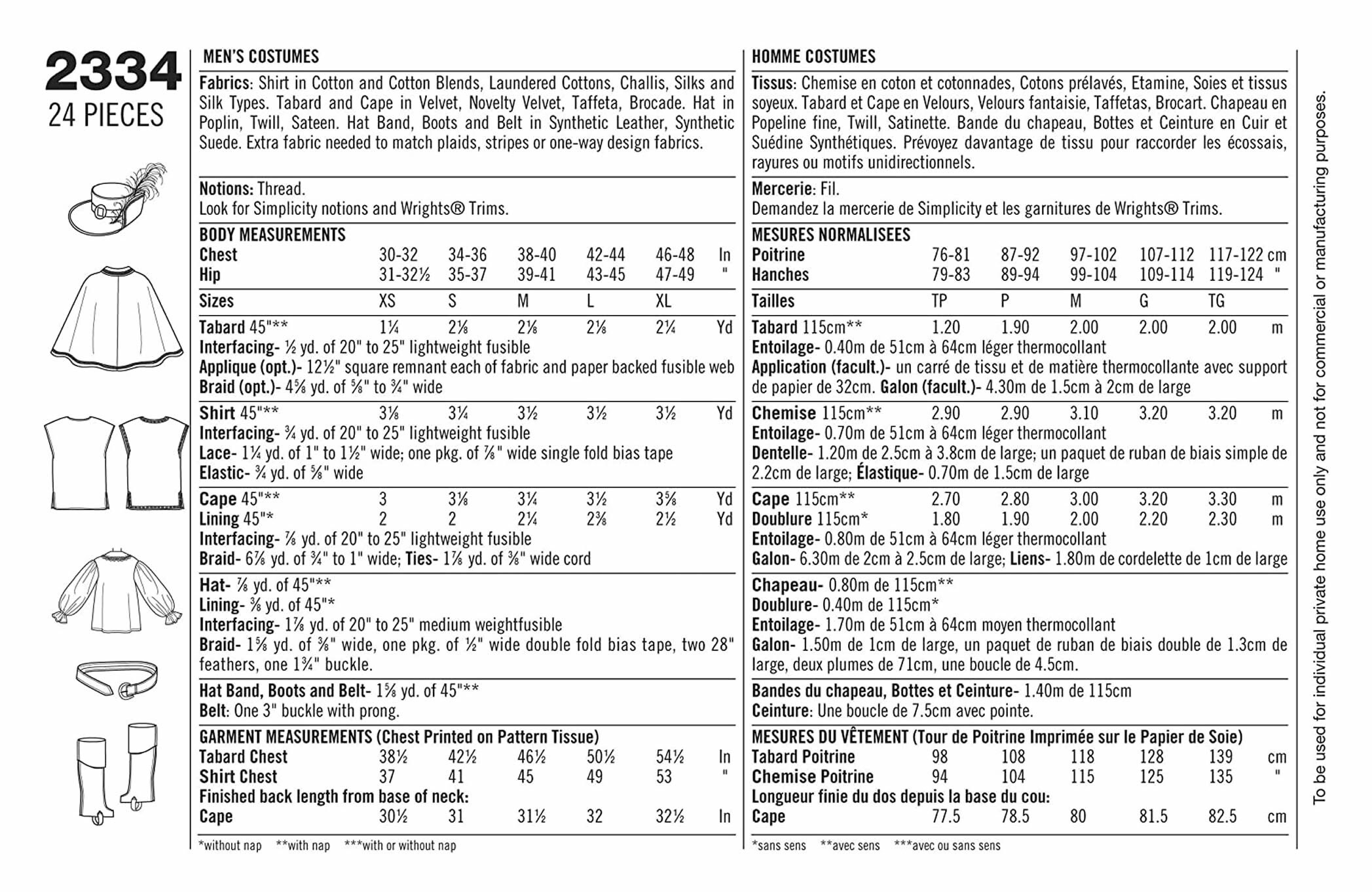 Simplicity 2334 SEWING PATTERN Mens Musketeer Costume Scarlet Etsy