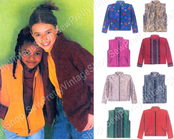 Mccall's 2198 90s Kids Outerwear: Boys Girls Sporty Zip 
