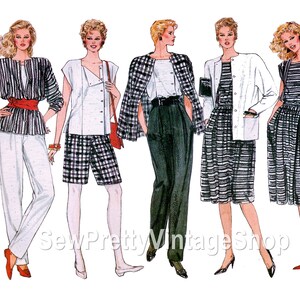 Vogue 8617 80s Capsule Wardrobe: Jacket Asymmetrical Square - Etsy