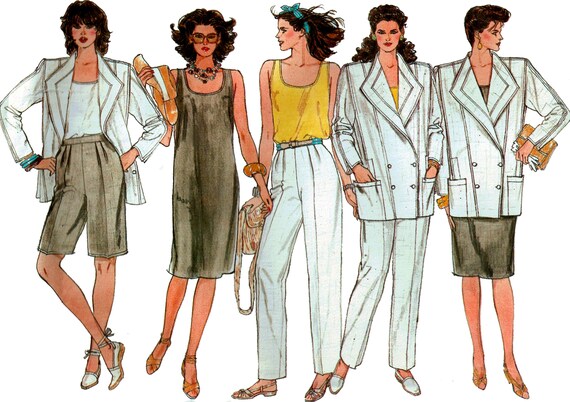 Vogue 8922 80s Summer Clothes: Sleeveless Dress Long Shorts | Etsy