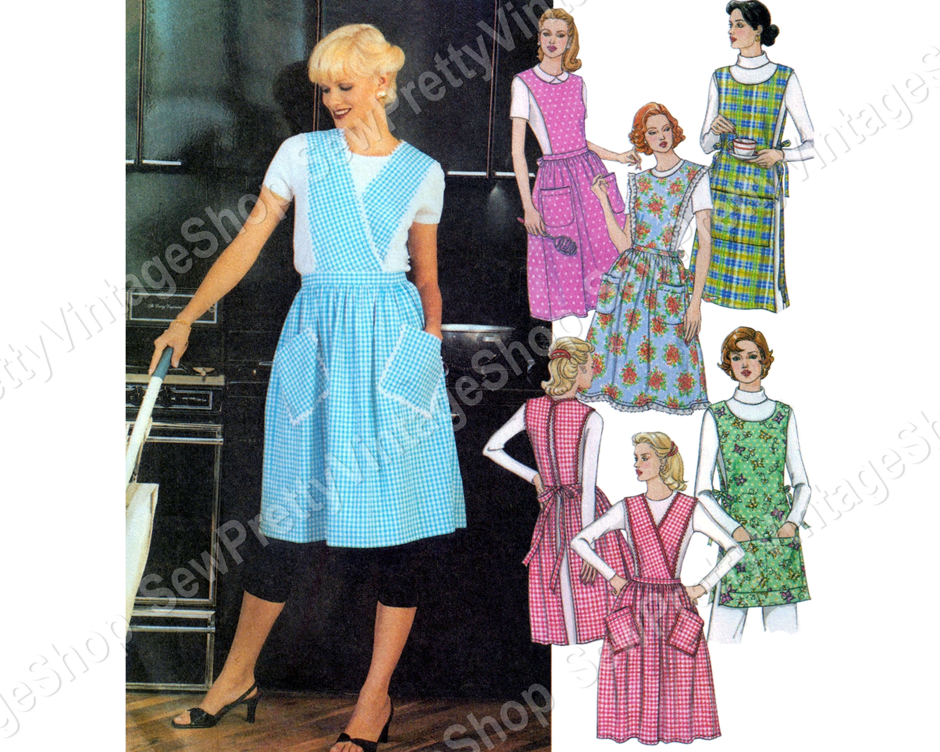 Mccalls 3440 90s 40s-50s Retro Aprons Tabard Smock