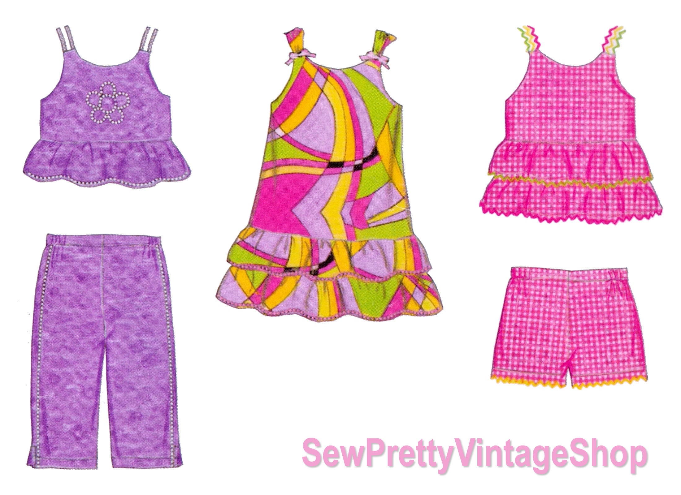 New Look 6611 Toddler Girls Summer Clothes sleeveless Etsy