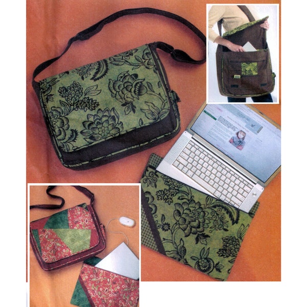McCall's 5824 Briefcase Messenger Bag: purse, soft padded notebook computer bag with organizer pockets, laptop sleeve sewing pattern