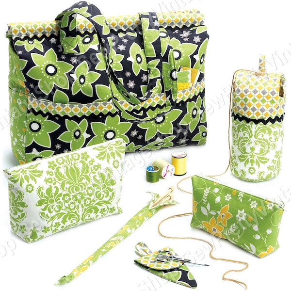 McCall's 6256 Craft Organizers: scissors case, organizer in 2 sizes, yarn holder, project tote bag, knitting needle case sewing pattern