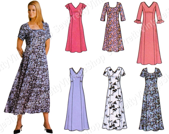 Simplicity 5189 Modest Dresses: Pretty Fit and Flare Sleeveless Short ...