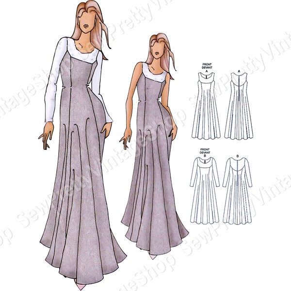 Butterick 5154 Modest Wedding Dress: long sleeve or sleeveless fit and flare yoked bridal gown, easy sewing pattern size 3 4 6 8 10 12 14 16