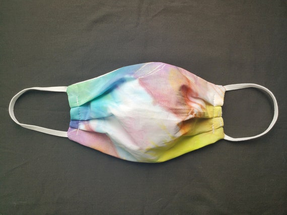 Jawbreaker Candy Inspired Tie Dye Face Mask, Non-Medical Grade Face Mask, Reversible Face Mask, Rainbow Tie Dye Face Mask, Cute Face Mask Il_570xn