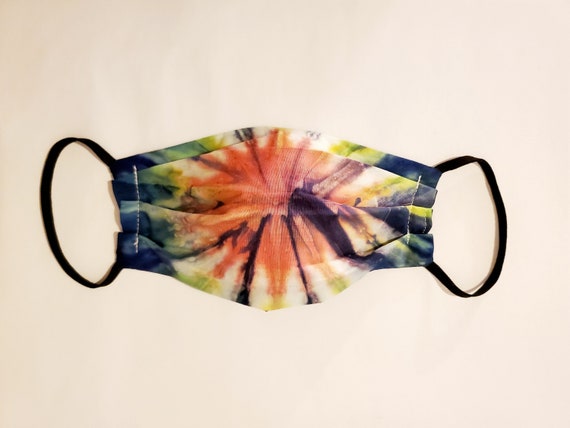 Rainbow Firework Cotton Tie Dye Face Mask, Happy Face Mask, Bright Tie Dye, Everyday Use Face Mask, Fun Face Mask, Cool Face Mask, Kid's Il_570xn