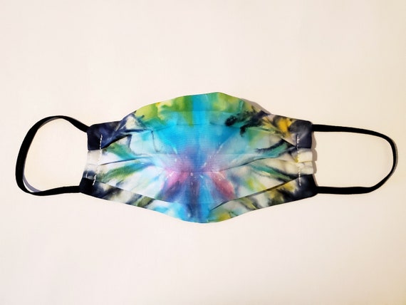 World of Color Cotton Tie Dye Face Mask, Gemstone Tie Dye Face Mask, Bright Colored Burst Face Mask, Cute Face Mask, Flower Tie Dye Facemask Il_570xn
