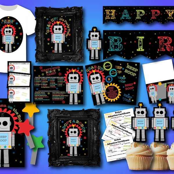 Robot Cupcake Topper - Etsy