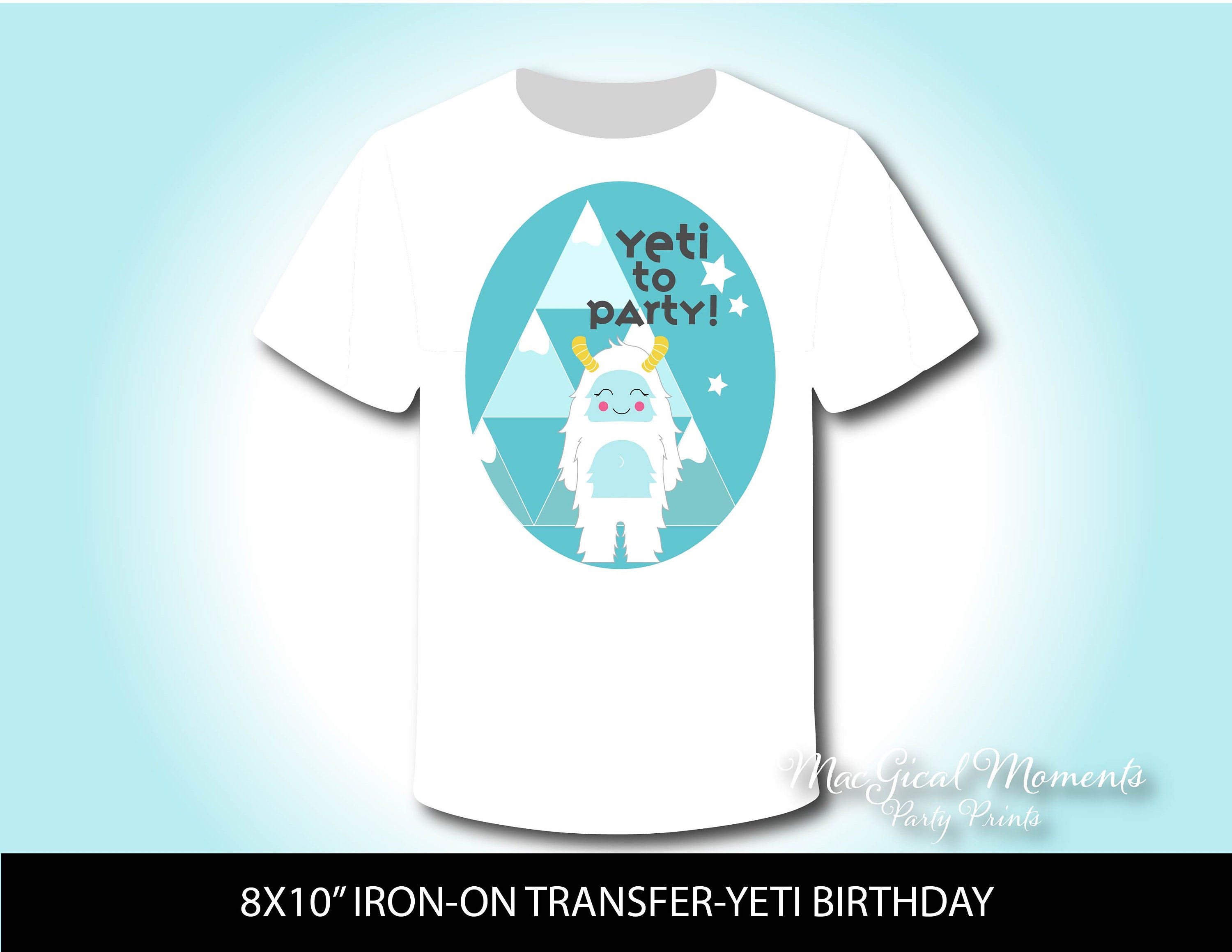 Verjaardag Yeti T shirt Iron On Transfer Yeti verjaardag Tee Yeti afdrukbaar INSTANT DOWNLOAD Yeti Party Kid s Yeti verschrikkelijke sneeuwpop
