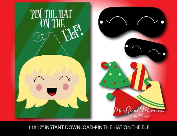 Pin the Hat on the Elf Elf Themed Party 
