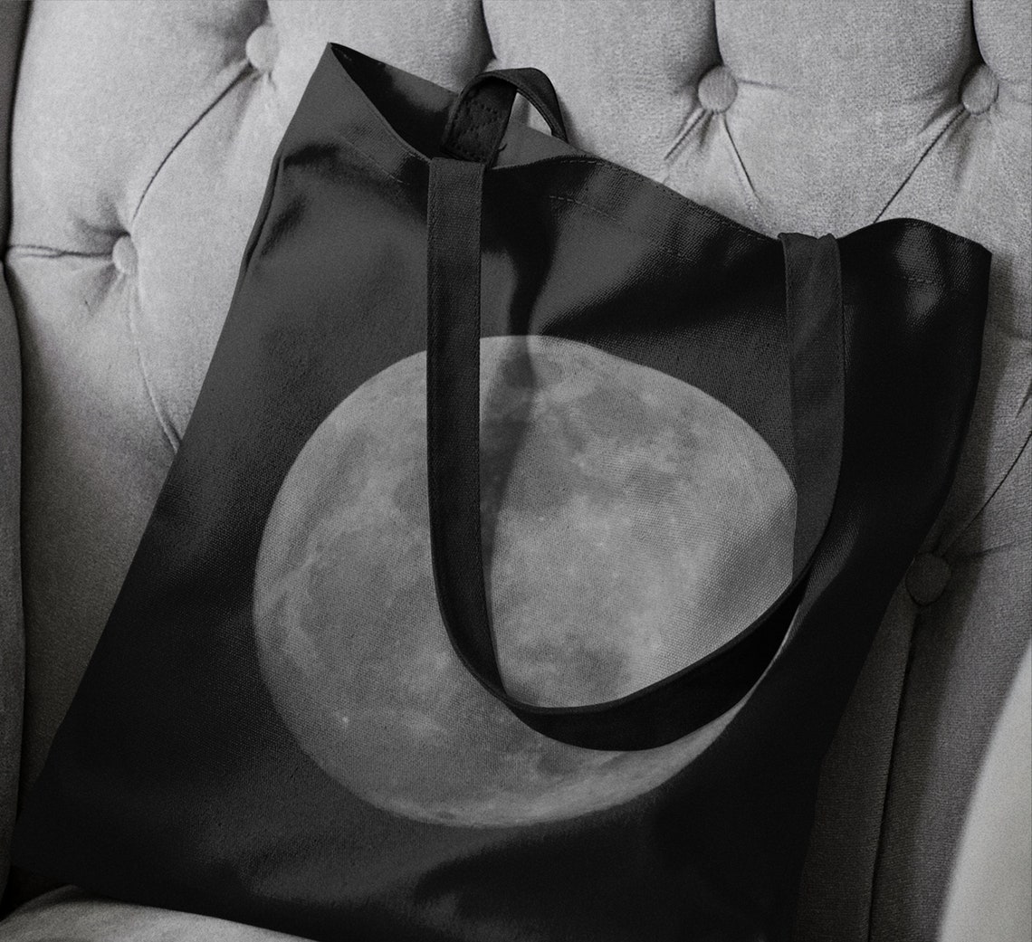 Moon bag Moon tote bag Full moon bag Large tote bag Etsy