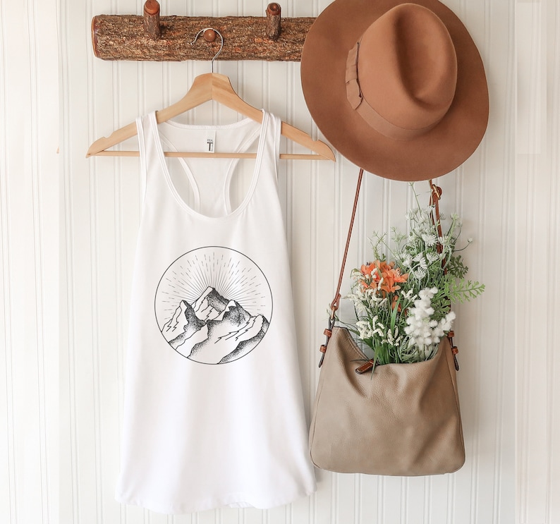 Adventure Shirt Wanderlust Cute Summer Shirt Nature Tank Top Forest Camping Racerback Tank Top Gift for Her Mountain PNW