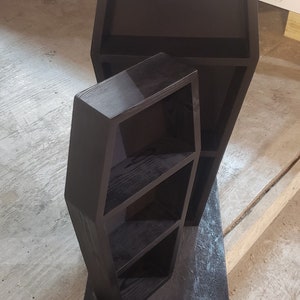 3ft BLACK WOODGRAIN Coffin Shelf
