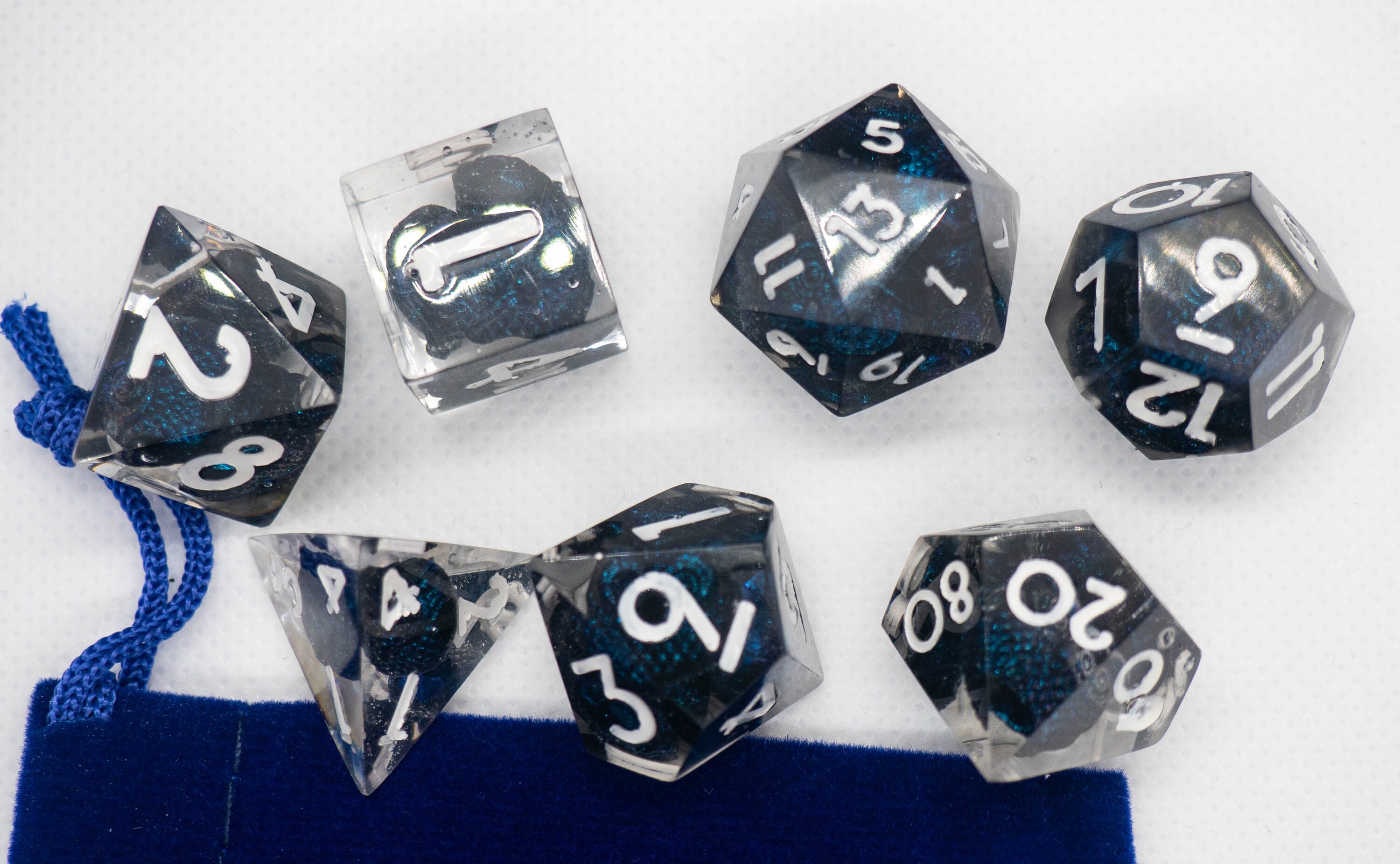 Handmade transparent epoxy resin dice set of 7 polyhedral Etsy