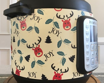 Joyful Reindeer - Instant Pot wrap. Premium non-adhesive waterproof wrap by Instant Wraps. Christmas Winter Holiday
