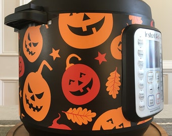 Halloween Pumpkins wrap - Instant Pot wrap. Premium non-adhesive waterproof wrap by Instant Wraps. Jack-o-lantern