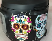 16 Colors - Large Sugar Skulls - Colored Background - Instant Pot wrap. InstaPot, Premium non-adhesive waterproof, magnetic wrap by Instant