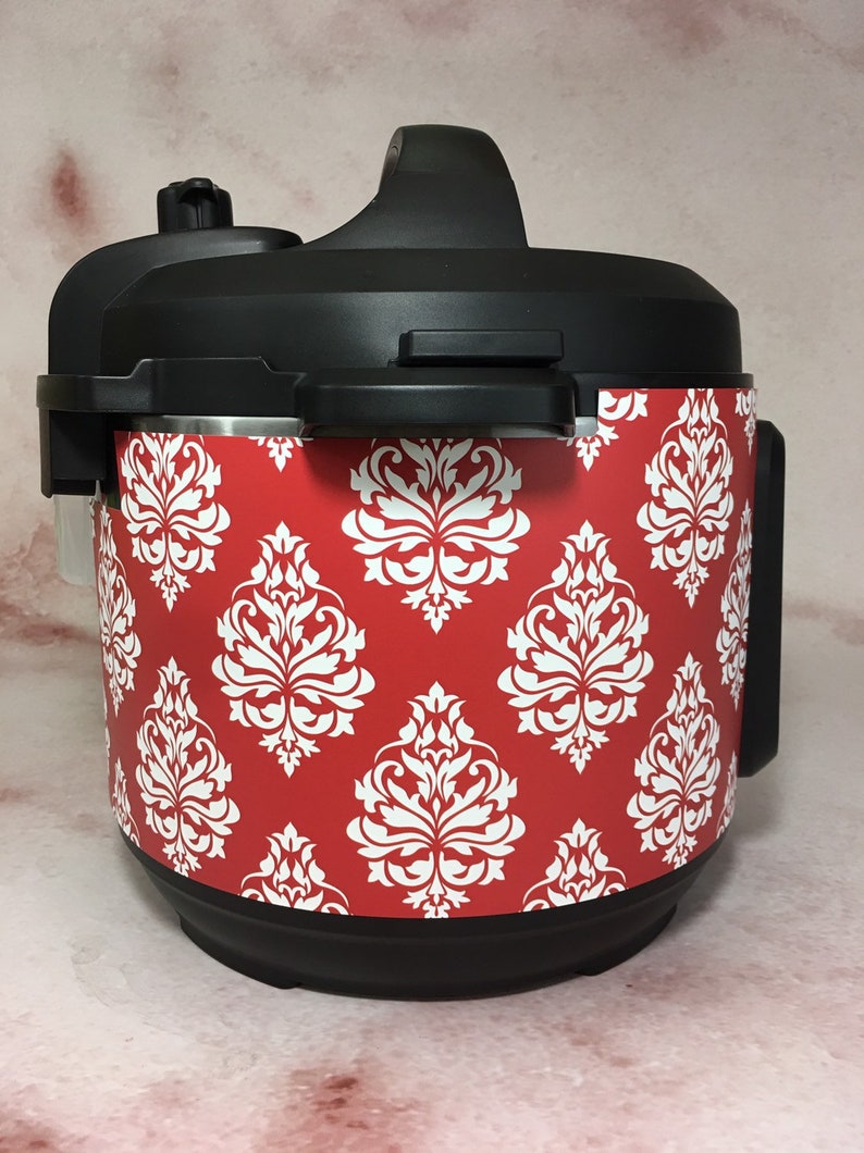 29 Color Combos Damask Instant Pot wrap, Power Cooker, Crock Pot Express wrap, Premium non-adhesive waterproof, magnetic instapot wrap image 6