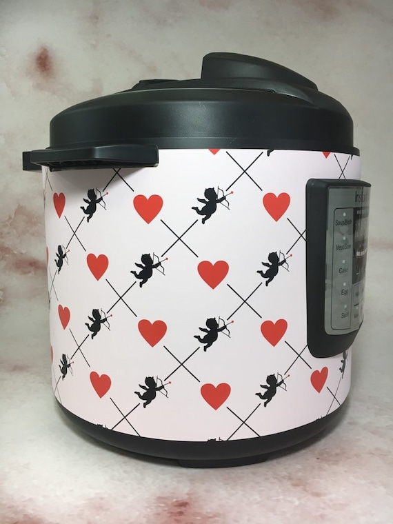 Red and Pink Hearts Instant Pot Wrap. Premium Non-adhesive Waterproof Wrap  by Instant Wraps. Valentine's Day Wrap and Home Decor. 