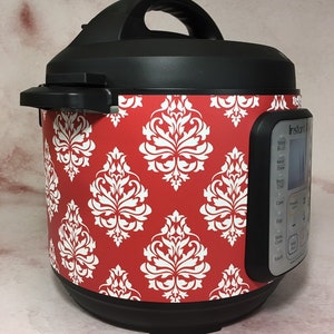 29 Color Combos Damask Instant Pot wrap, Power Cooker, Crock Pot Express wrap, Premium non-adhesive waterproof, magnetic instapot wrap image 1