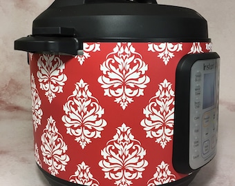 29 Color Combos! - Damask - Instant Pot wrap, Power Cooker, Crock Pot Express wrap, Premium non-adhesive waterproof, magnetic instapot wrap