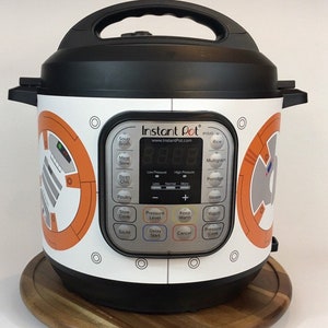 Orange and white droid Instant Pot wrap. Premium non-adhesive waterproof wrap by Instant Wraps. Droids image 3